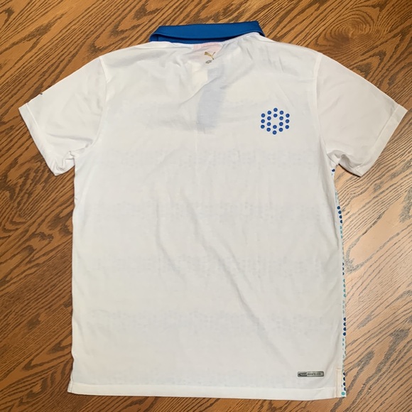 Puma Men’s Blue Patterned Polo Cotton Size Small - Picture 3 of 7